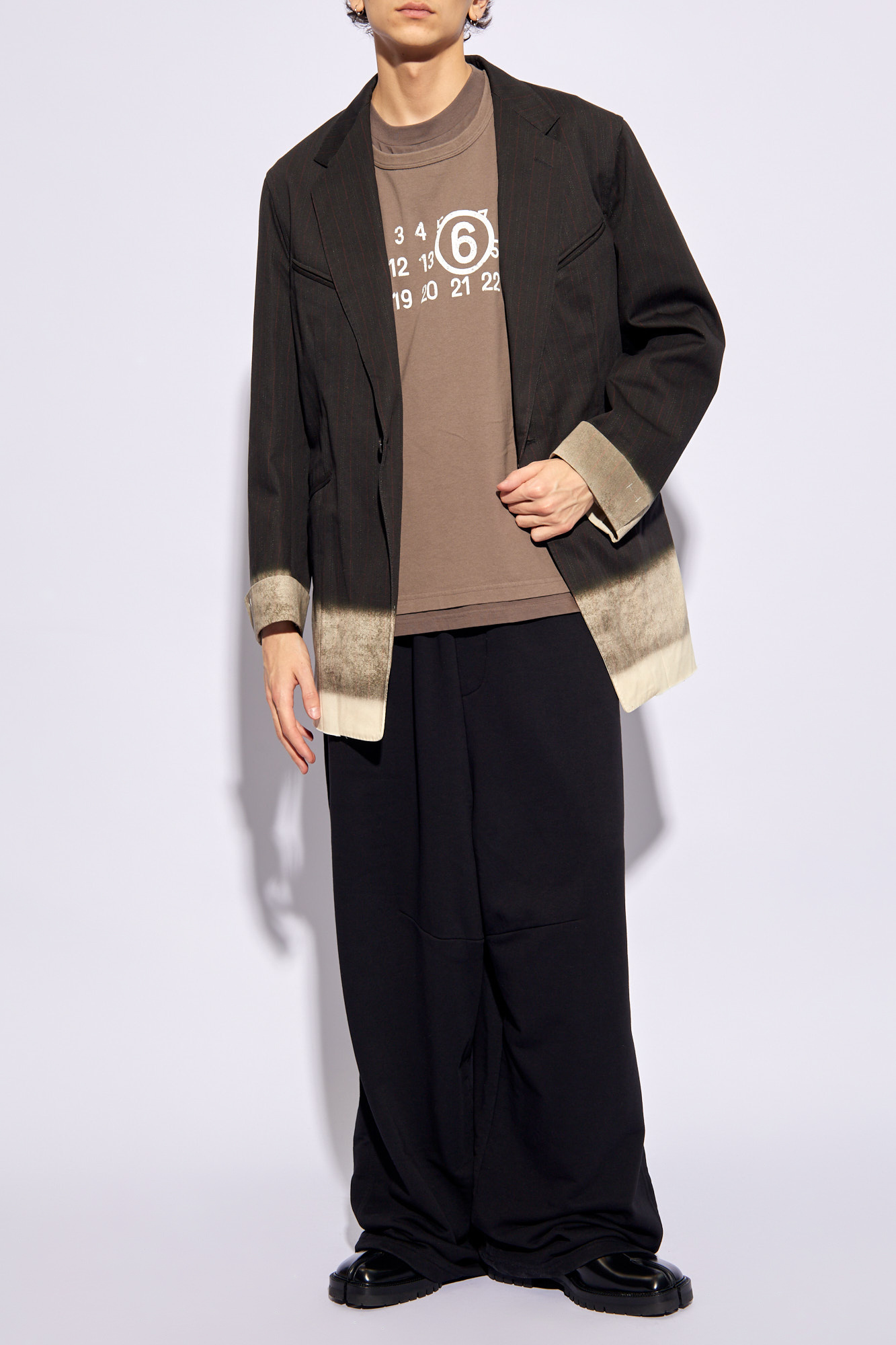 【関税込み】MM6 Maison Margiela ブラウン ロゴパッチ Tシャツ shirt with logo MM6 Maison Margiela - SchaferandweinerShops